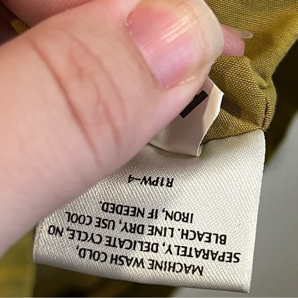 Eileen Fisher size medium yellow green lined light weight hooded raincoat - Picture 4 of 16